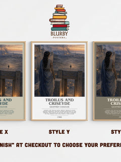 Troilus and Criseyde bookish print in frame leaning in hallway – poetry wall art