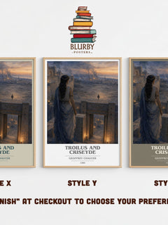 Troilus and Criseyde book cover print in frame leaning in hallway – poetry wall art
