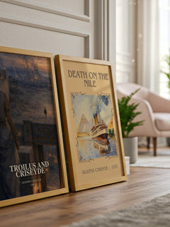 Troilus and Criseyde watercolour print framed by window – literary home decor