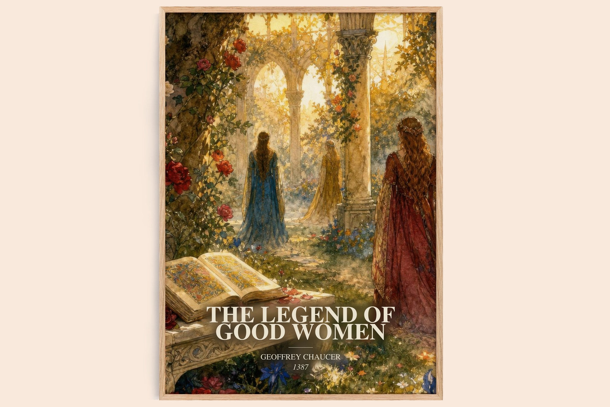 legend of good women Book Watercolour Illustration by Geoffrey Chaucer