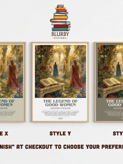 The legend of good women bookish print in frame leaning in hallway – poetry wall art