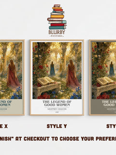 The legend of good women book cover print in frame leaning in hallway – poetry wall art