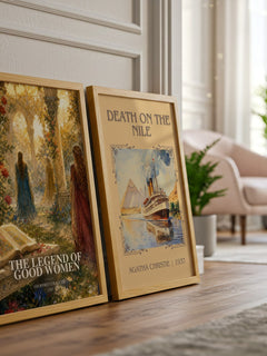 The legend of good women watercolour print framed by window – literary home decor