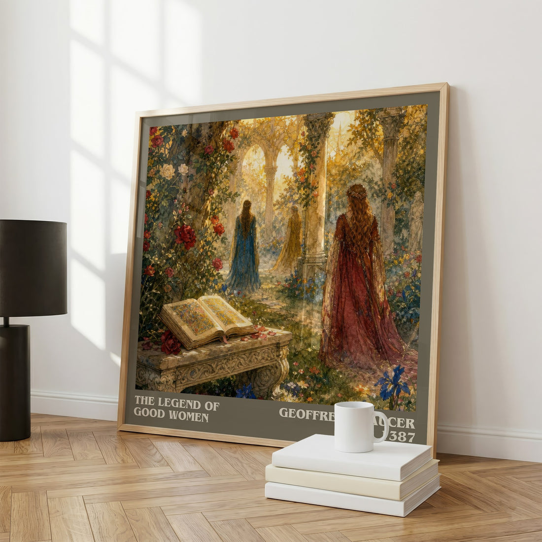 The legend of good women literary print framed by window – literary home decor