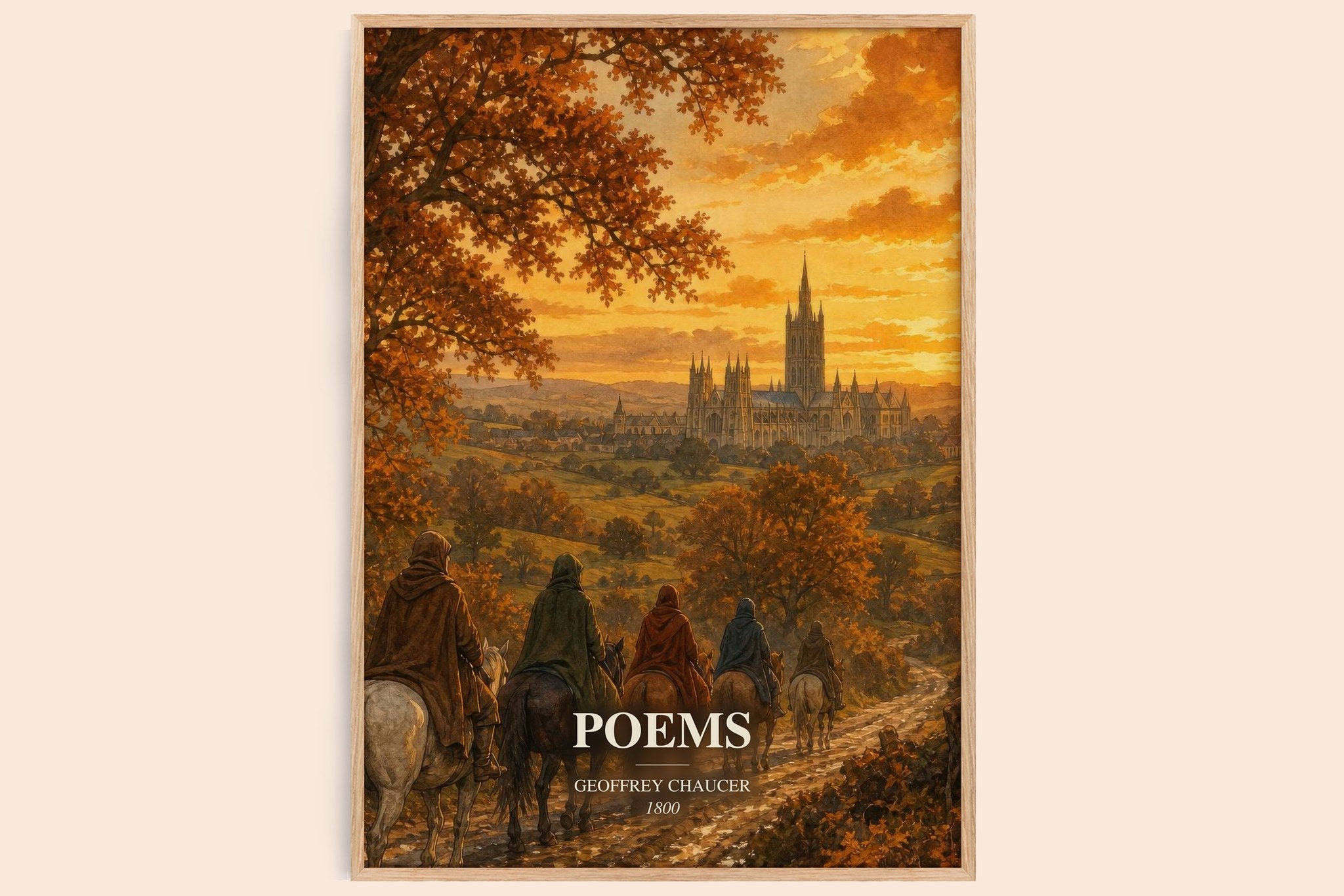 Poems Book Watercolour Illustration by Geoffrey Chaucer