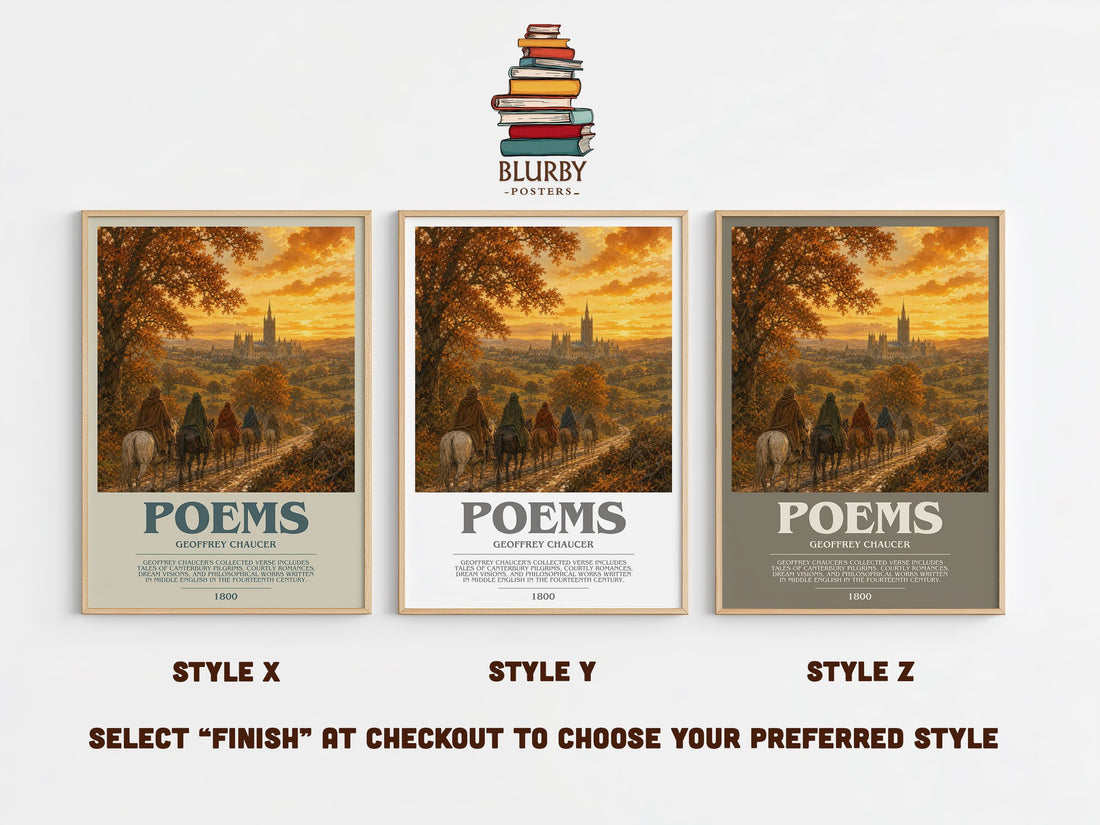 Poems bookish print in frame leaning in hallway – poetry wall art (mockup)