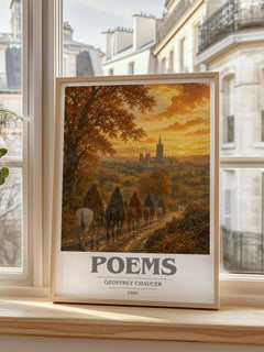 Poems book cover poster colour and style options – Geoffrey Chaucer book art