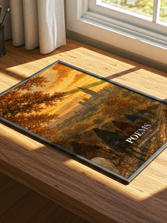 Poems watercolour book poster framed on wall – poetry wall art
