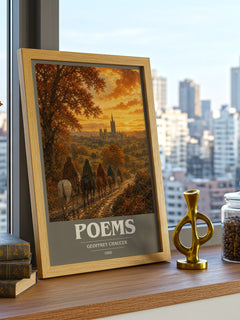 Poems book cover print framed by window – literary home decor