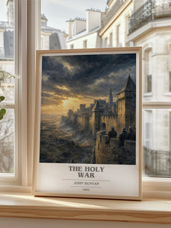 The holy war book cover poster colour and style options – John Bunyan book art
