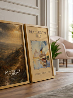 Dangerous journey watercolour print framed by window – literary home decor