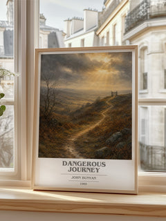 Dangerous journey book cover poster colour and style options – John Bunyan book art