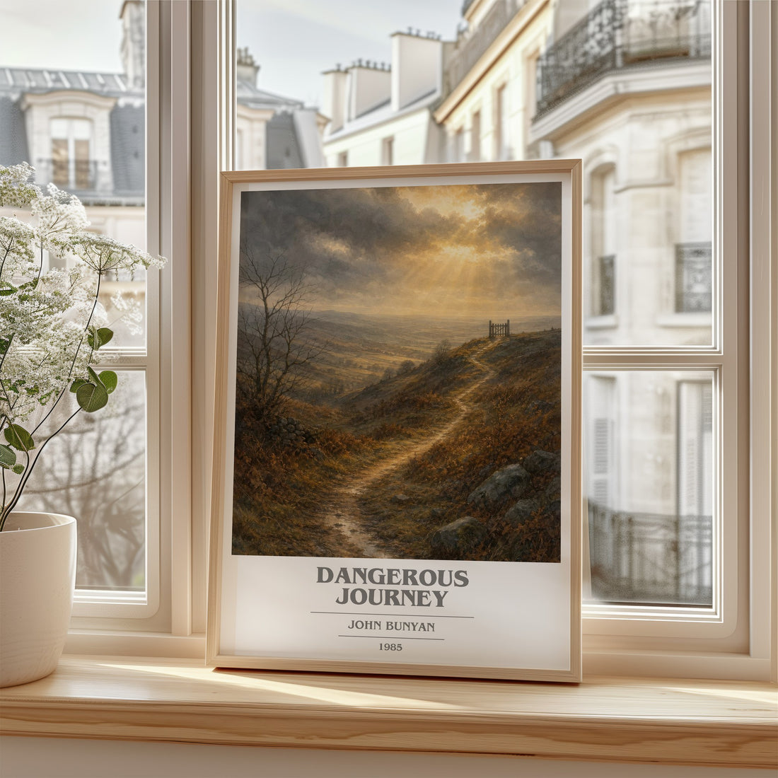 Dangerous journey book cover poster colour and style options – John Bunyan book art