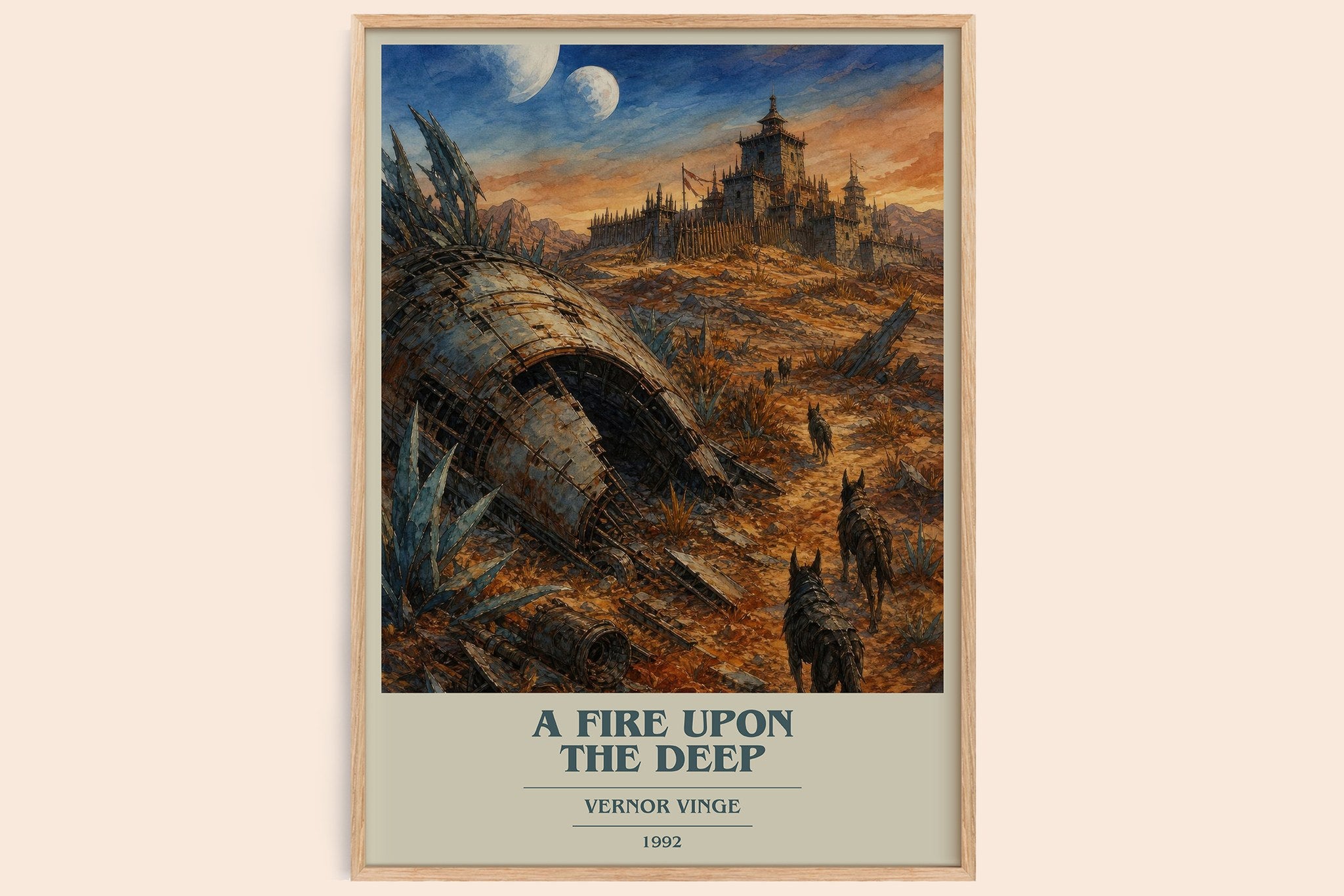 A Fire upon the Deep Book Cover Poster by Vernor Vinge
