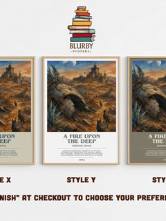 A Fire upon the Deep bookish print in frame leaning in hallway – sci fi wall art