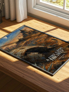 A Fire upon the Deep watercolour book poster framed on wall – sci fi wall art