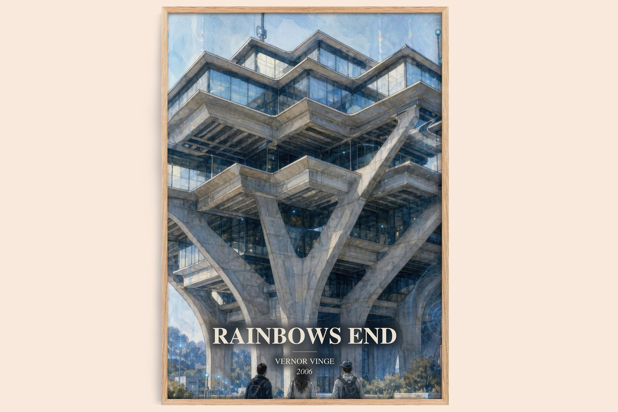 Rainbows End Book Watercolour Illustration by Vernor Vinge