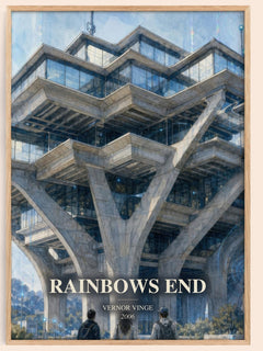 Rainbows End watercolour book poster by Vernor Vinge – framed literary art print