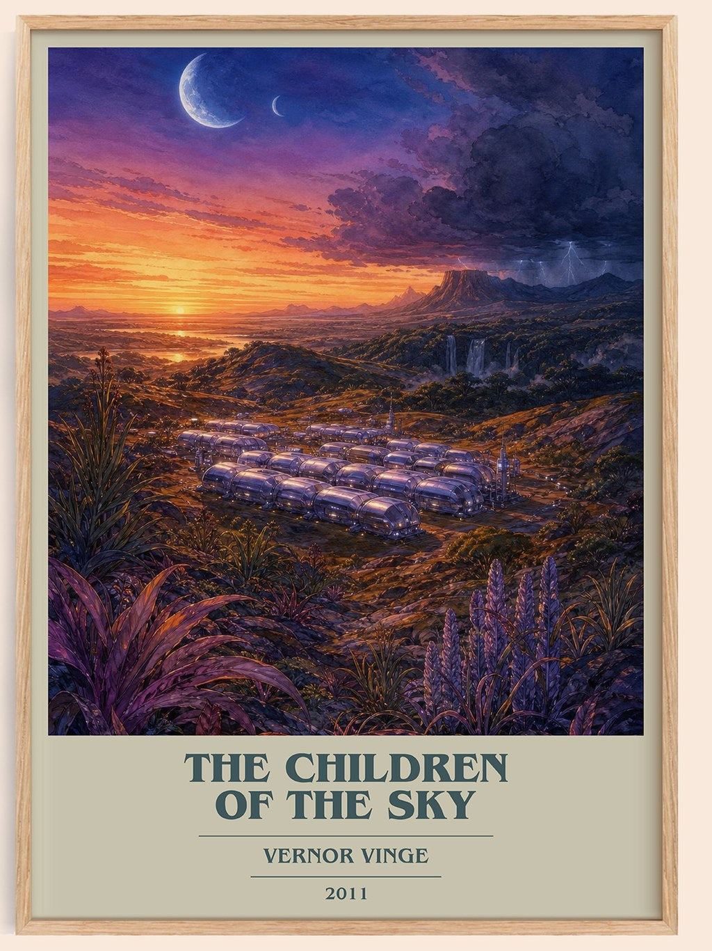 The children of the sky book cover book poster by Vernor Vinge – framed literary art print