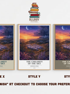 The children of the sky book cover print in frame leaning in hallway – sci fi wall art