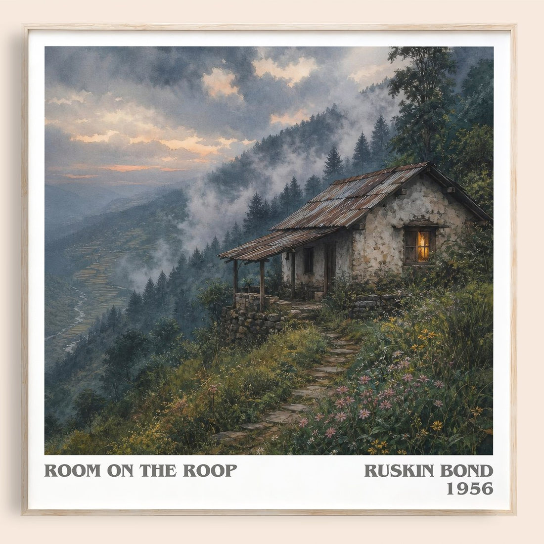 Room On the Roop literary book poster by Ruskin Bond – framed literary art print