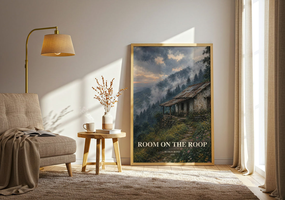 Room On the Roop watercolour print in frame leaning in hallway – coming of age wall art