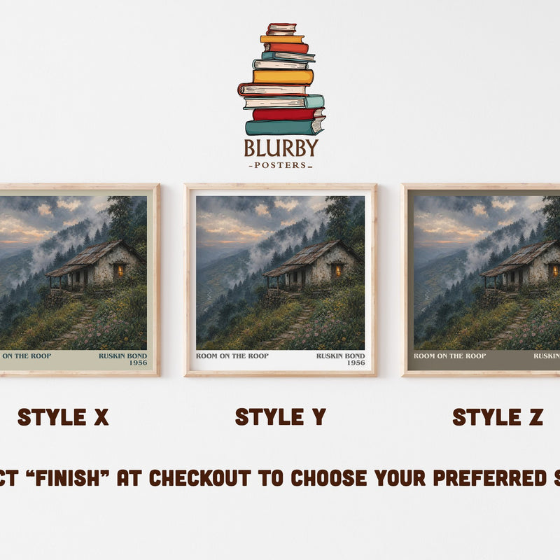 Room On the Roop literary print in frame leaning in hallway – coming of age wall art