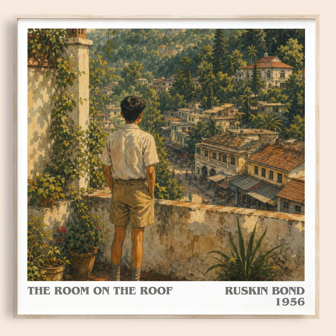 The Room On The Roof literary book poster by Ruskin Bond – framed literary art print