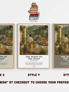 The Room On The Roof bookish print in frame leaning in hallway – coming of age wall art