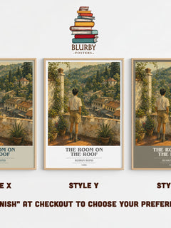 The Room On The Roof Book Cover Poster by Ruskin Bond – Style X, Y and Z side by side – choose your finish