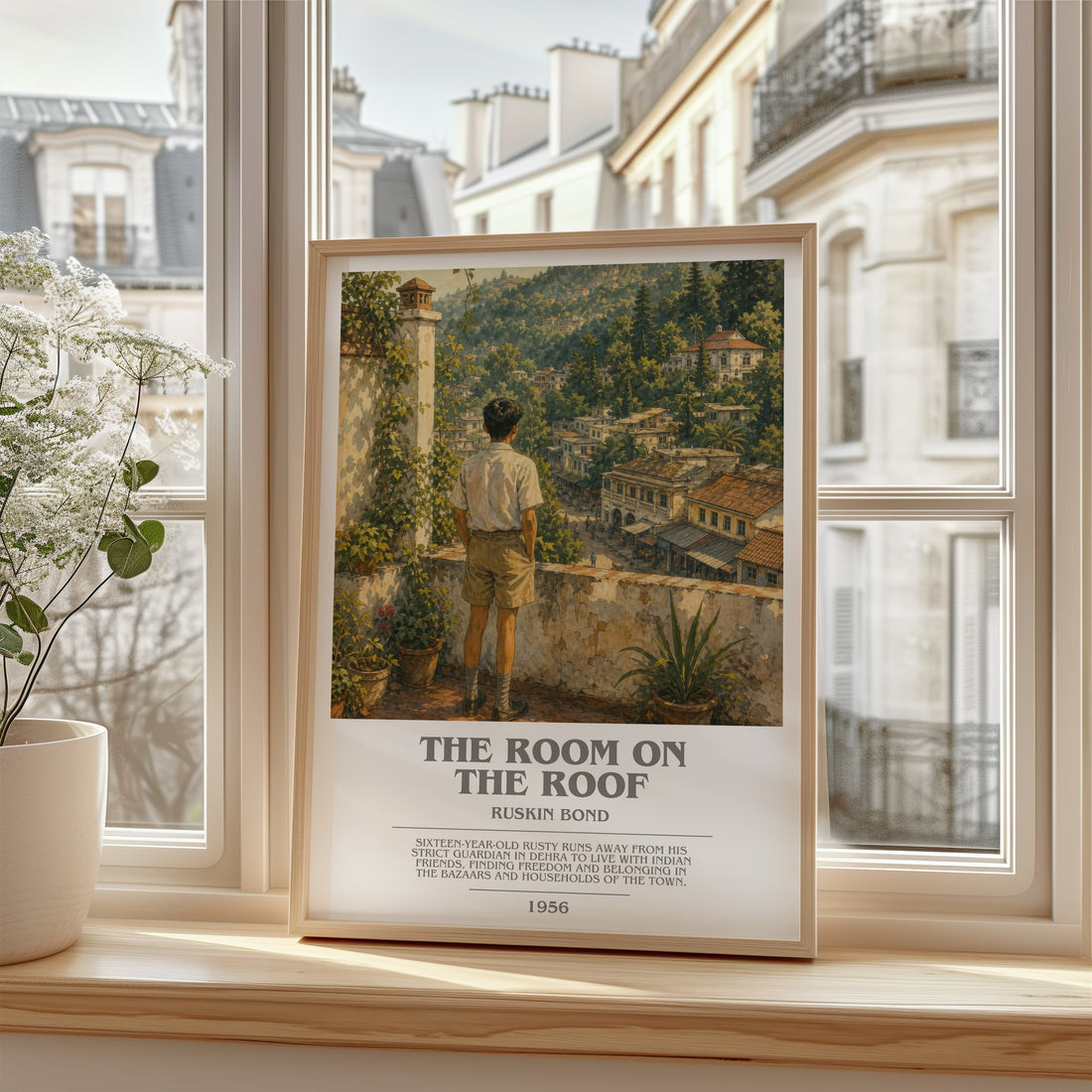The Room On The Roof bookish poster colour and style options – Ruskin Bond book art