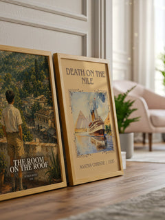 The Room On The Roof watercolour print framed by window – literary home decor