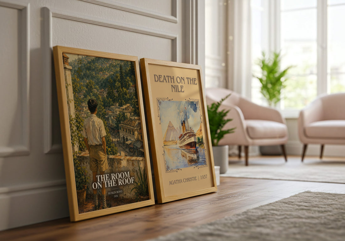 The Room On The Roof watercolour print framed by window – literary home decor