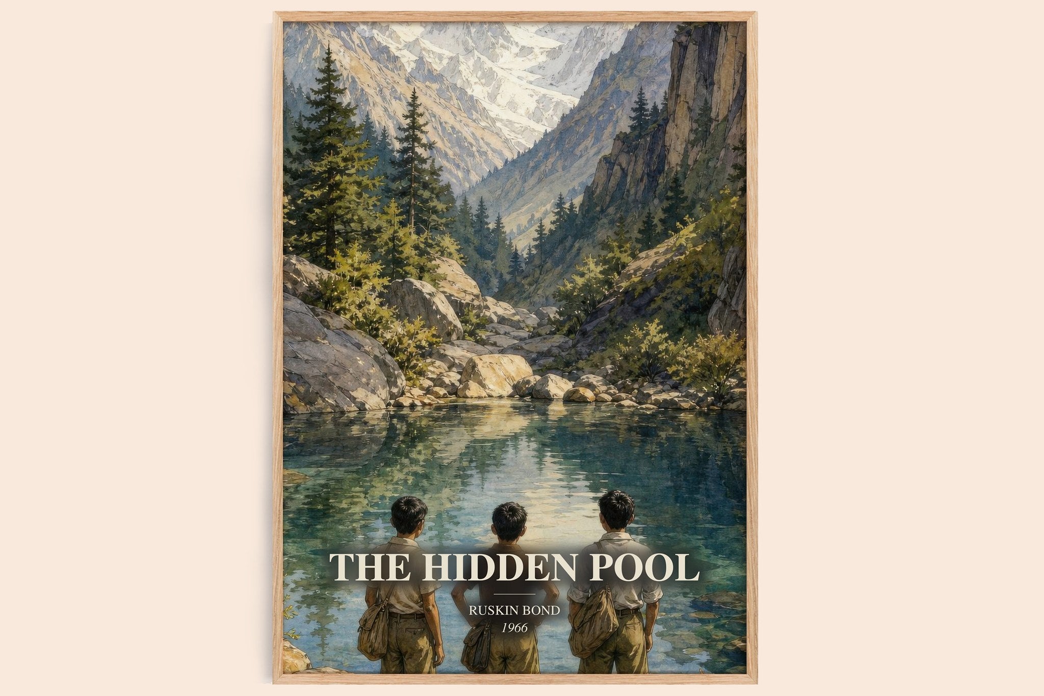 The Hidden Pool Book Watercolour Illustration by Ruskin Bond
