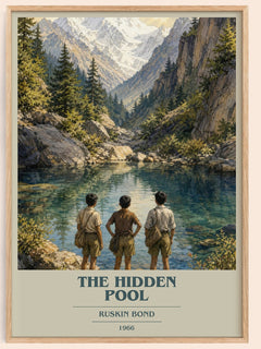 The Hidden Pool book cover book poster by Ruskin Bond – framed literary art print