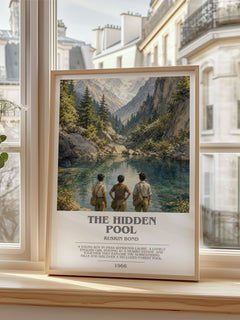 The Hidden Pool bookish poster colour and style options – Ruskin Bond book art