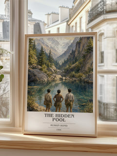 The Hidden Pool book cover poster colour and style options – Ruskin Bond book art