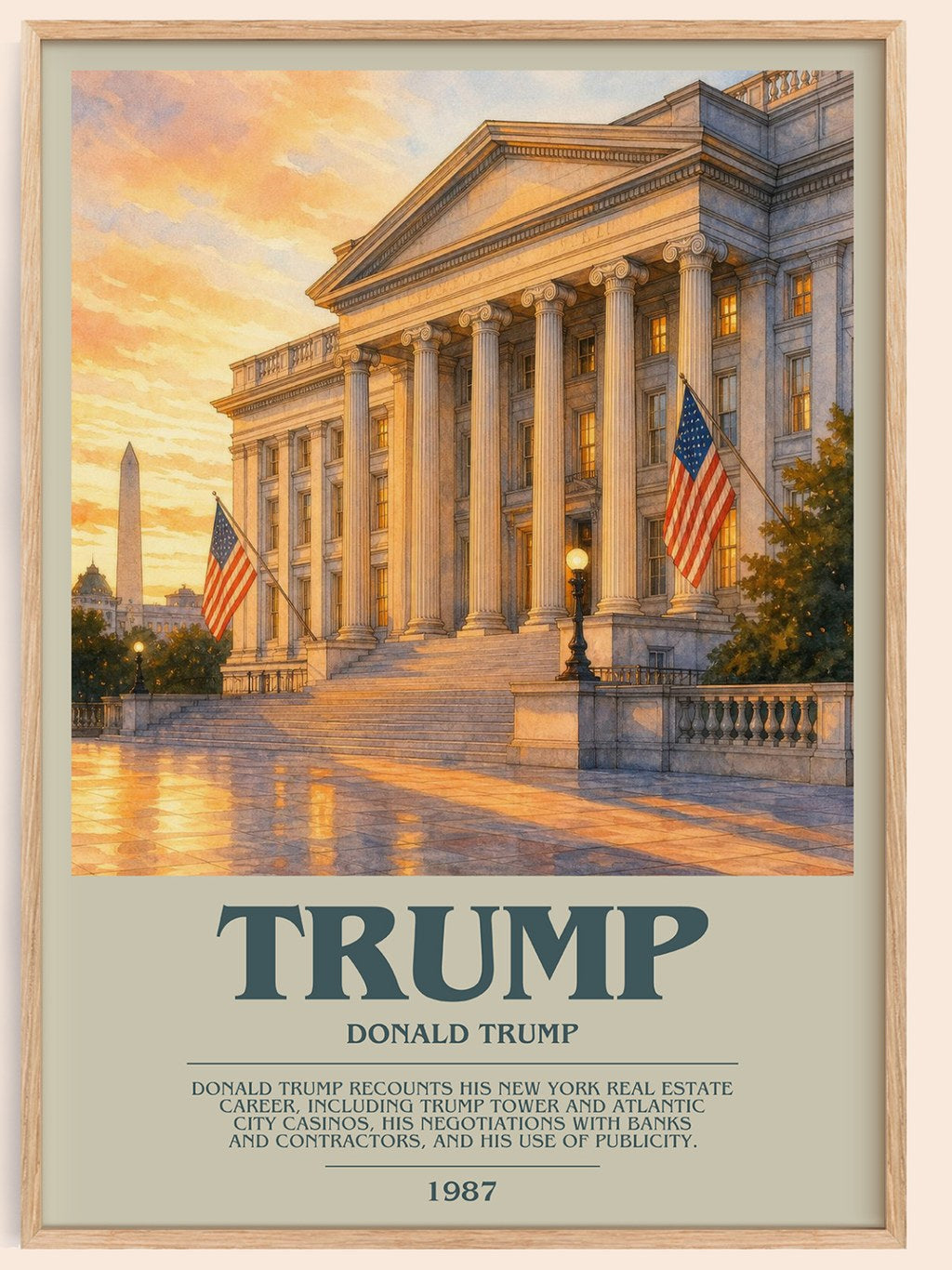 Trump bookish book poster by Donald Trump – framed literary art print