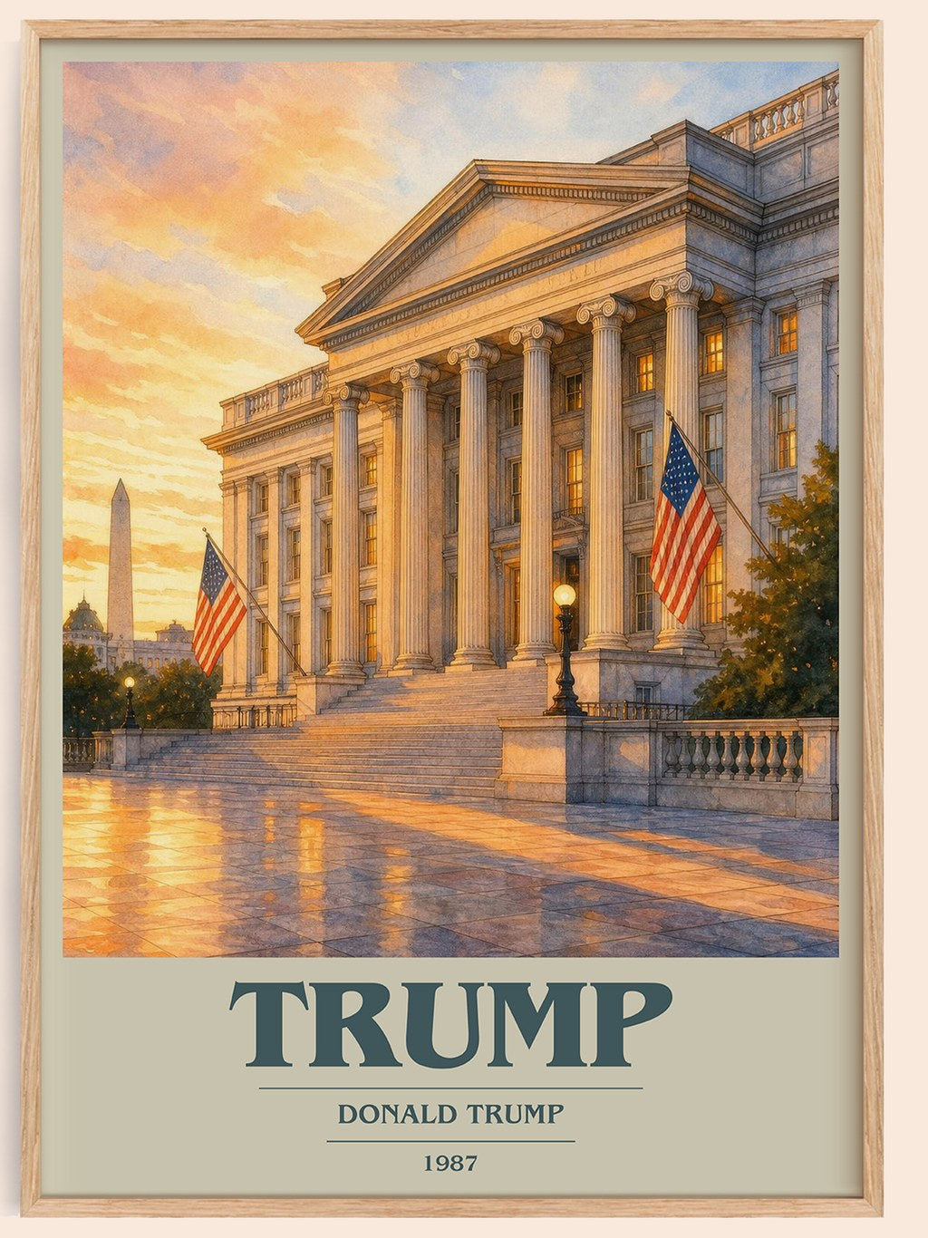 Trump book cover book poster by Donald Trump – framed literary art print
