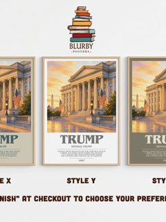 Trump bookish print in frame leaning in hallway – non fiction wall art