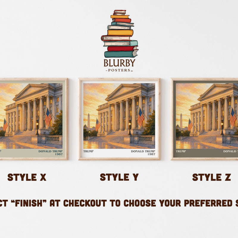 Trump literary print in frame leaning in hallway – non fiction wall art