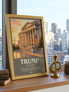 Trump bookish print framed by window – literary home decor