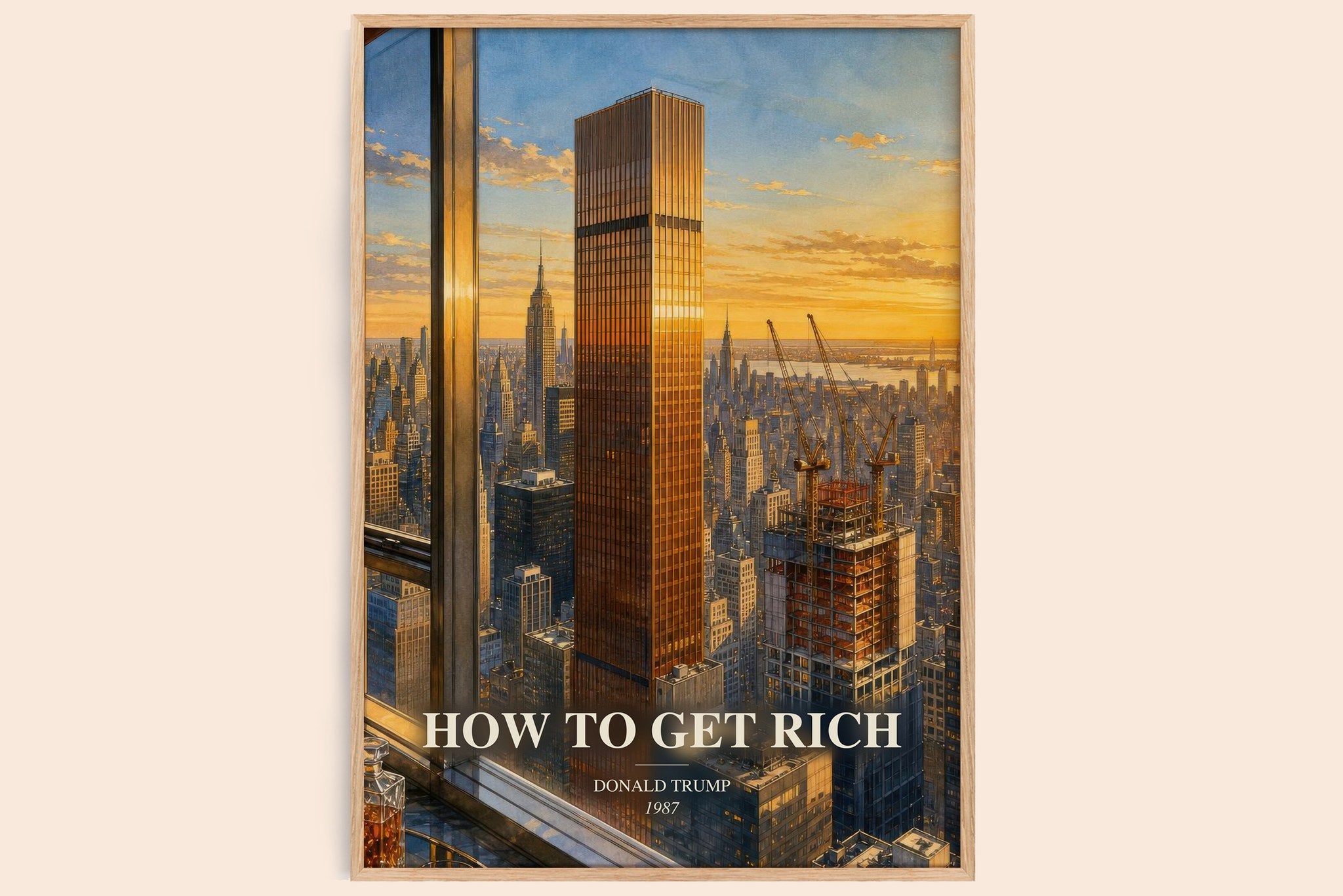 How to Get Rich Book Watercolour Illustration by Donald Trump