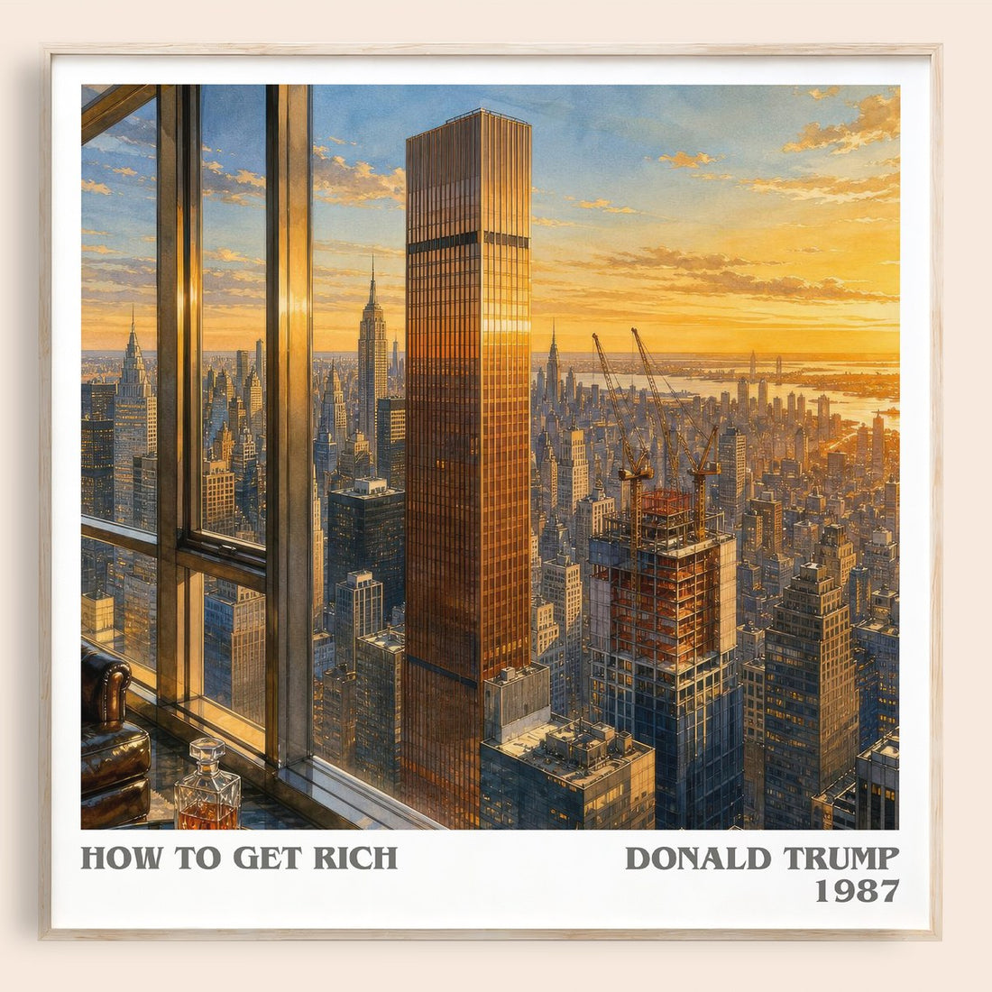 How to Get Rich literary book poster by Donald Trump – framed literary art print