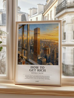 How to Get Rich bookish poster colour and style options – Donald Trump book art