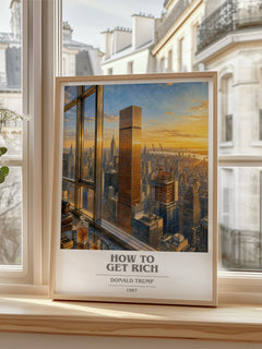 How to Get Rich book cover poster colour and style options – Donald Trump book art