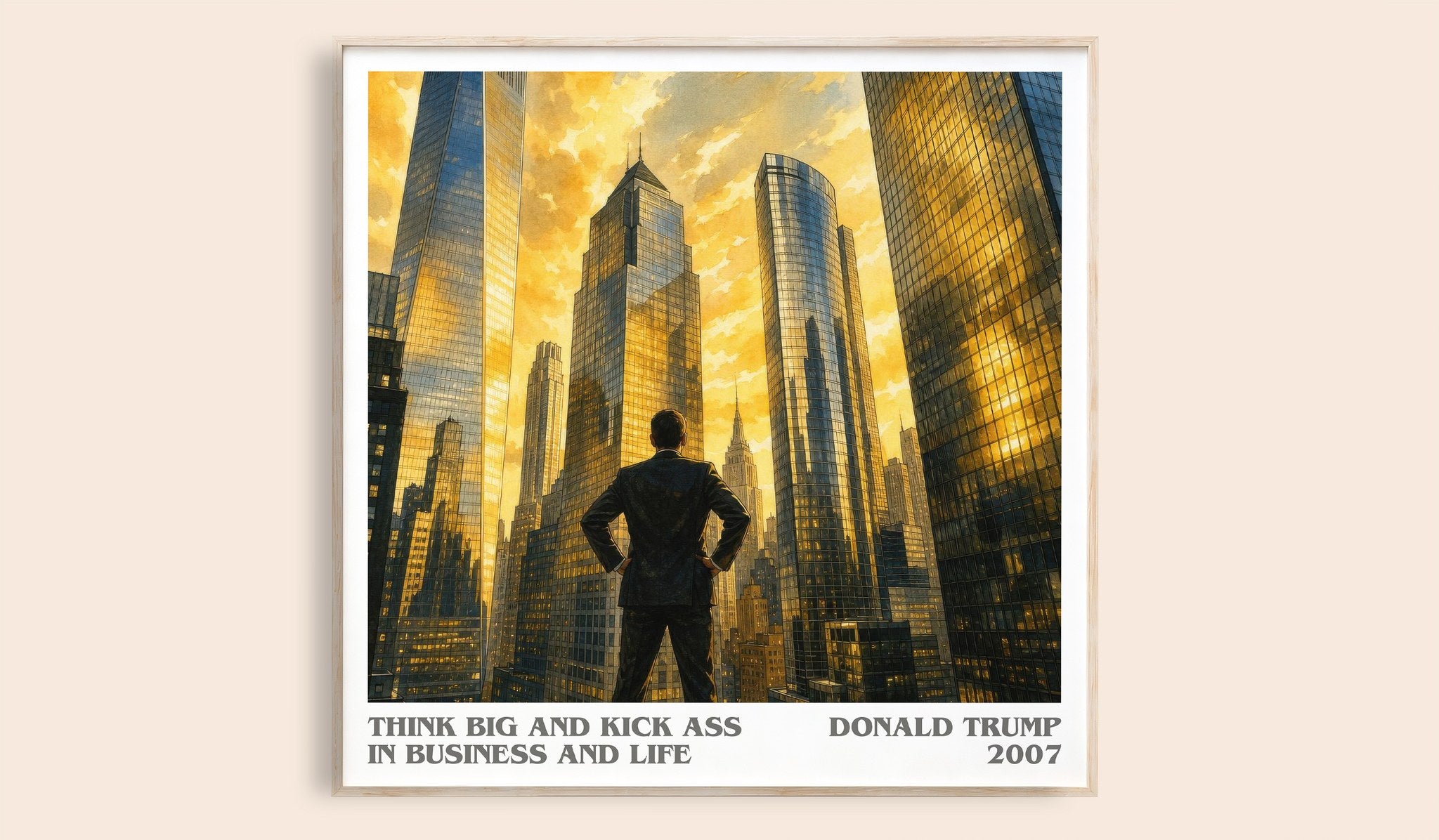 Think big and kick ass in business and life Literary Art Print by Donald Trump