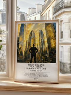 Think big and kick ass in business and life bookish poster colour and style options – Donald Trump book art