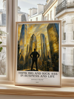 Think big and kick ass in business and life book cover poster colour and style options – Donald Trump book art