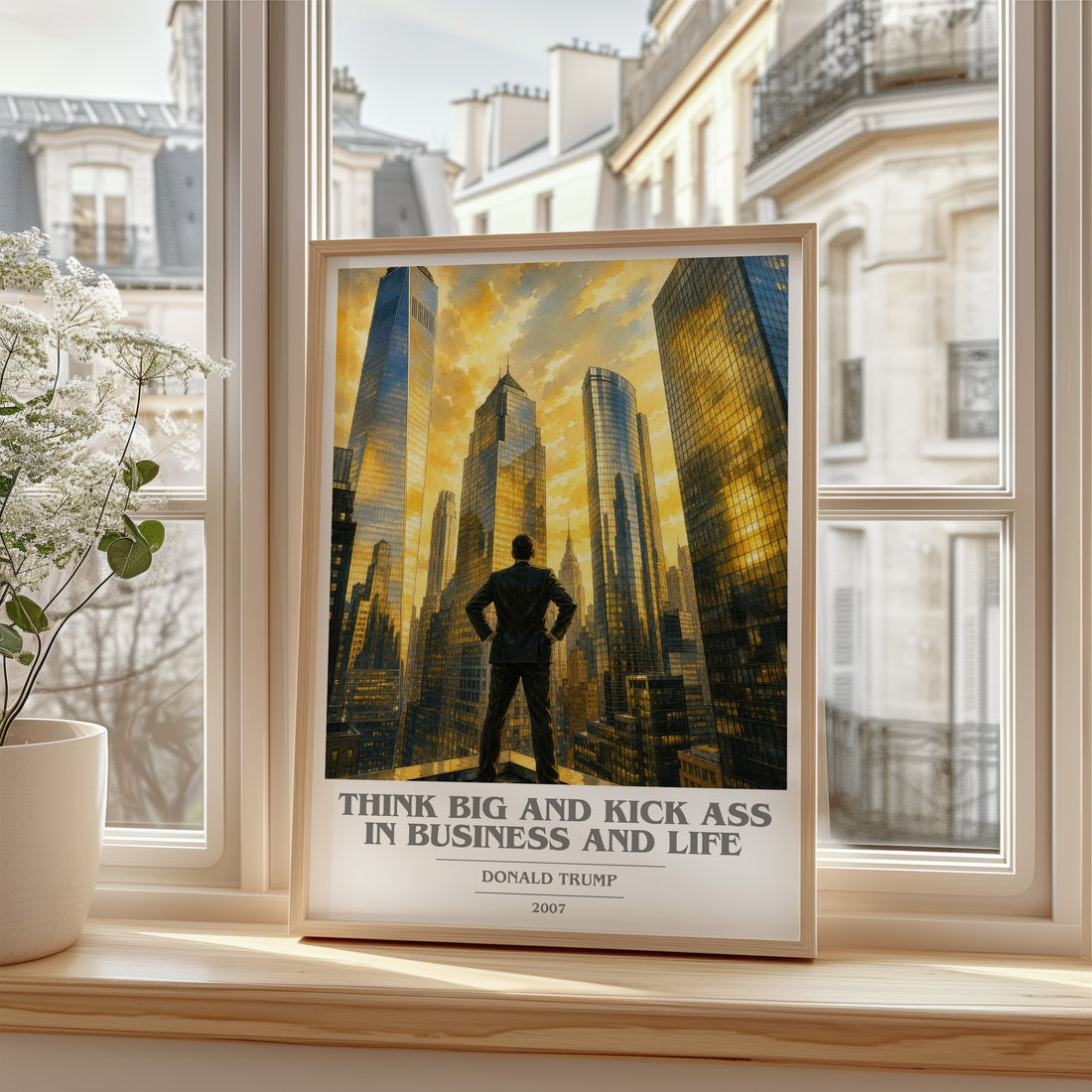 Think big and kick ass in business and life book cover poster colour and style options – Donald Trump book art